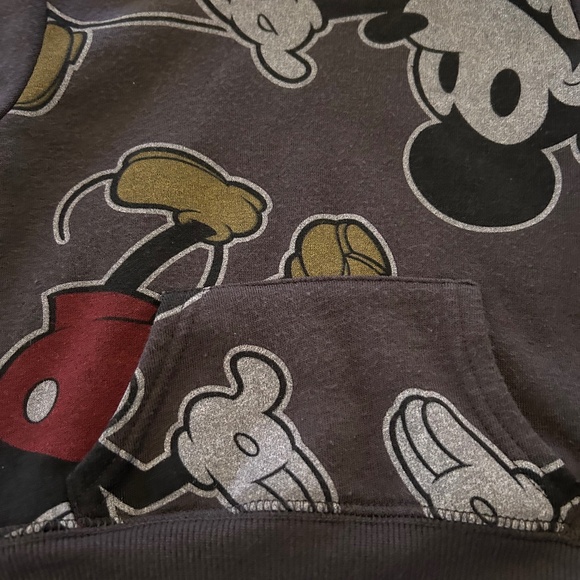 Disney Junior Mickey Mouse Dark Gray Hooded Sweatshirt Size 12M Unisex! - Picture 3 of 4